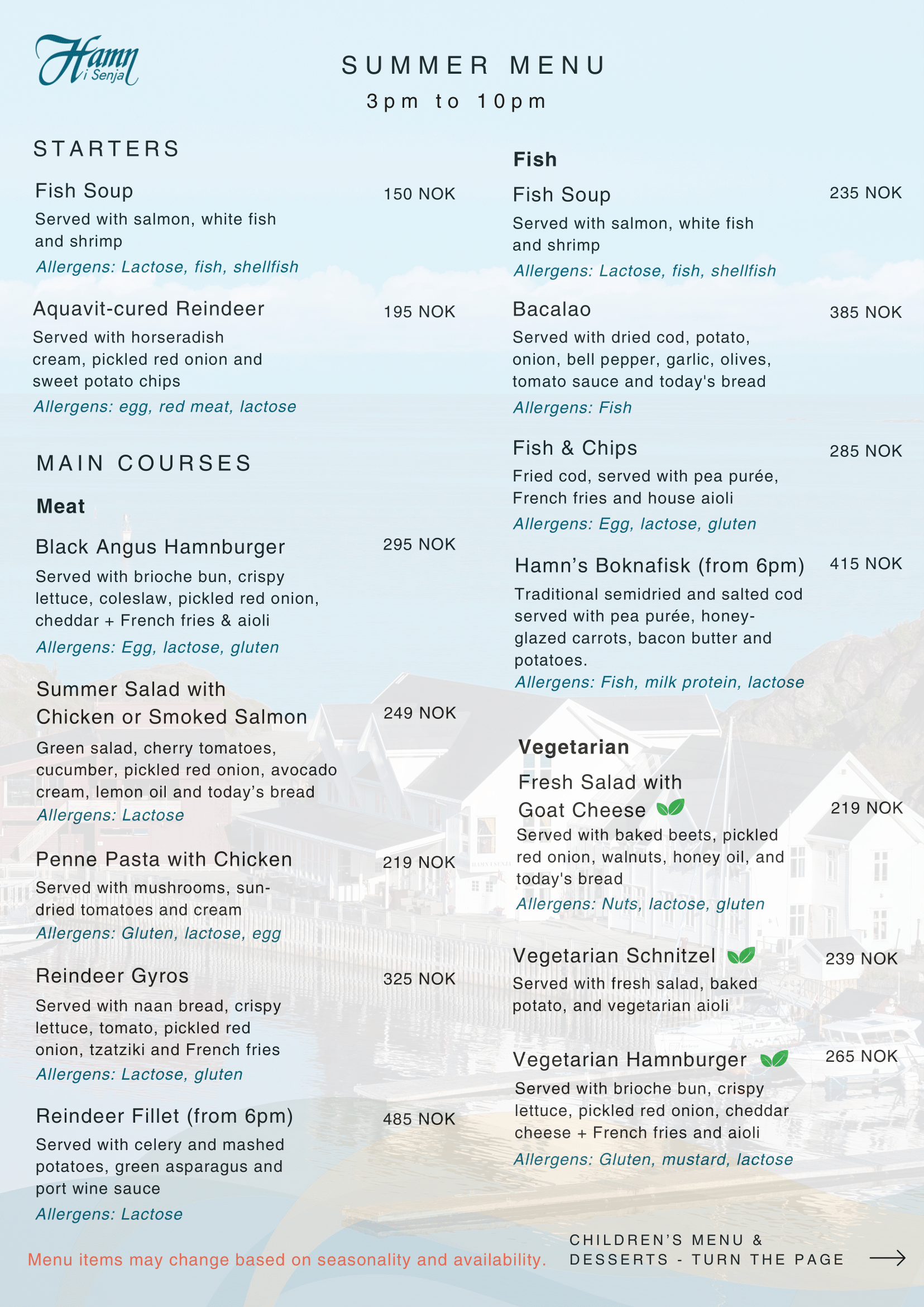 Summer menu EN