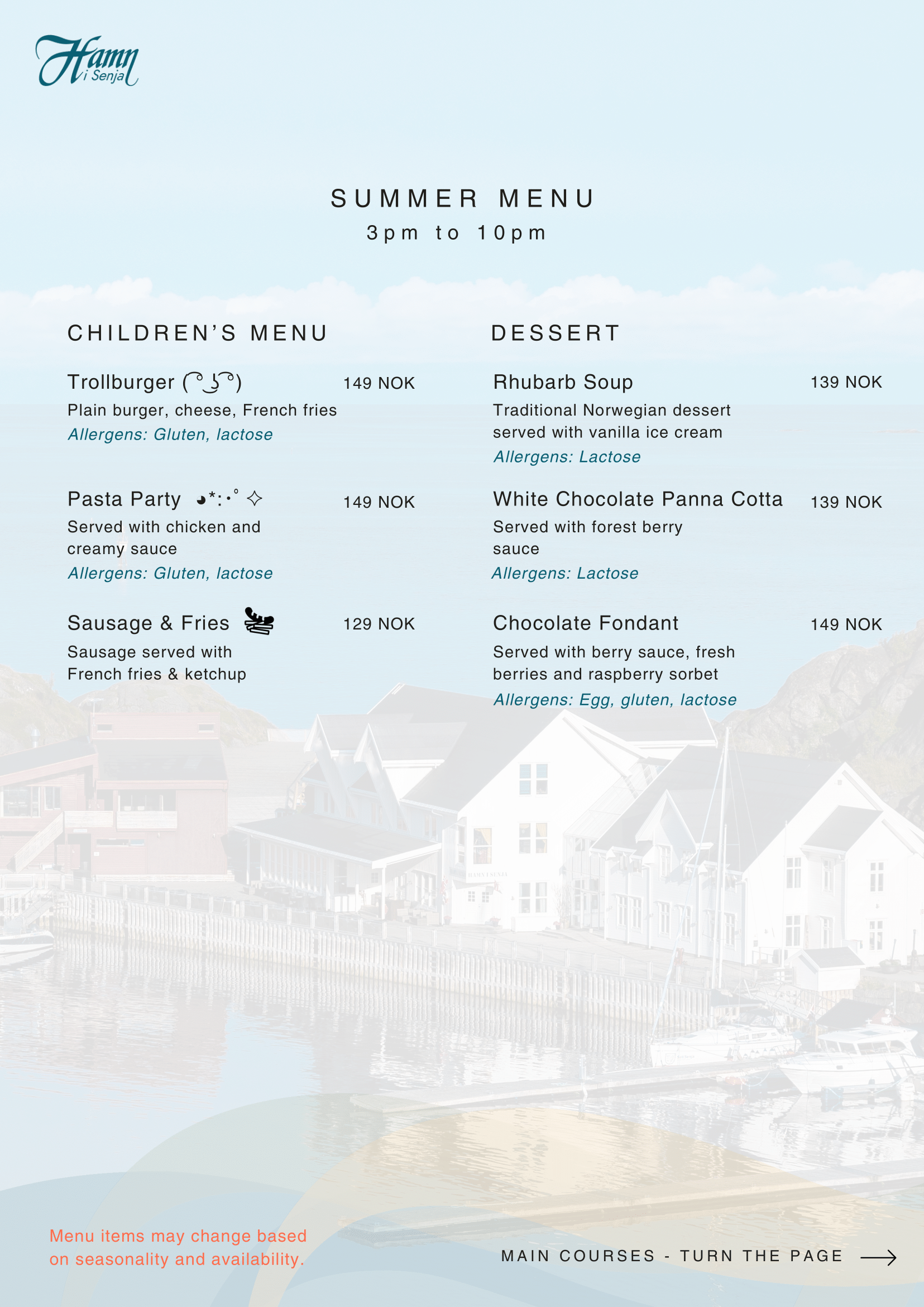 Summer menu EN