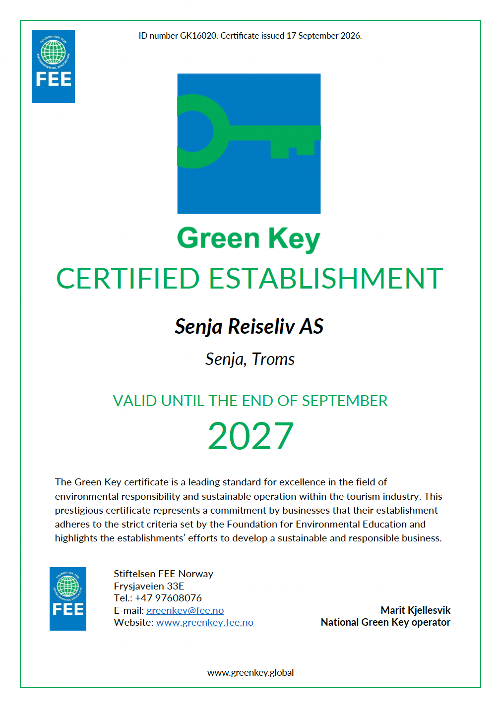 Green Key Hamn i Senja