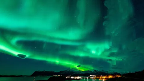 Northern lights above hamn
