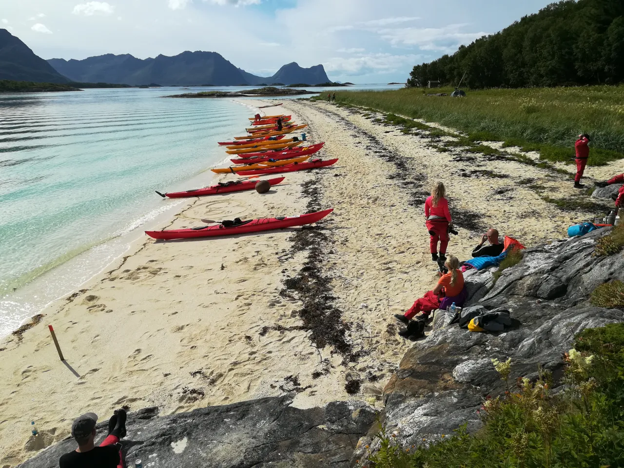 Teambuilding, kayaking in Senja, Northern Norway 