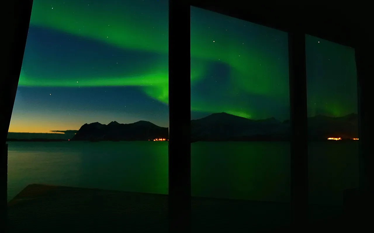 Northern Lights view from the Deluxe Aurora rooms