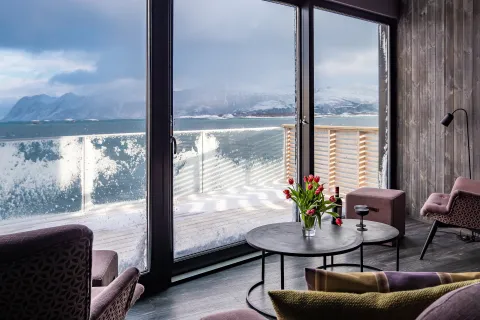 Lounge area in the Deluxe Aurora rooms