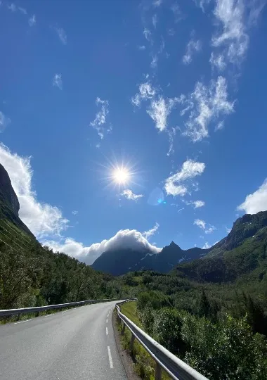 Road senja mountains