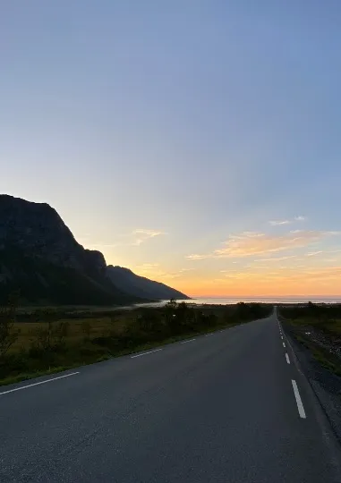 Road senja view mountain
